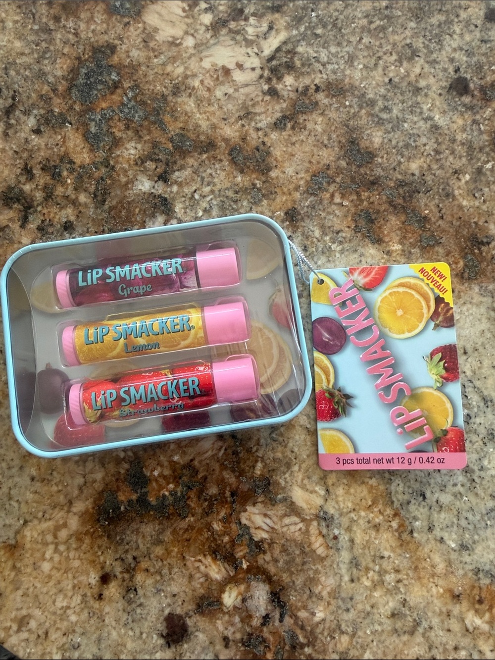 Lip Smacker 3-Pack Lip Balm Tin - (Grape, Lemon, Strawberry)